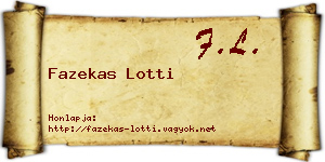 Fazekas Lotti névjegykártya